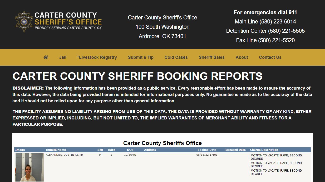 Inmate Search - Carter County Sheriff's Office